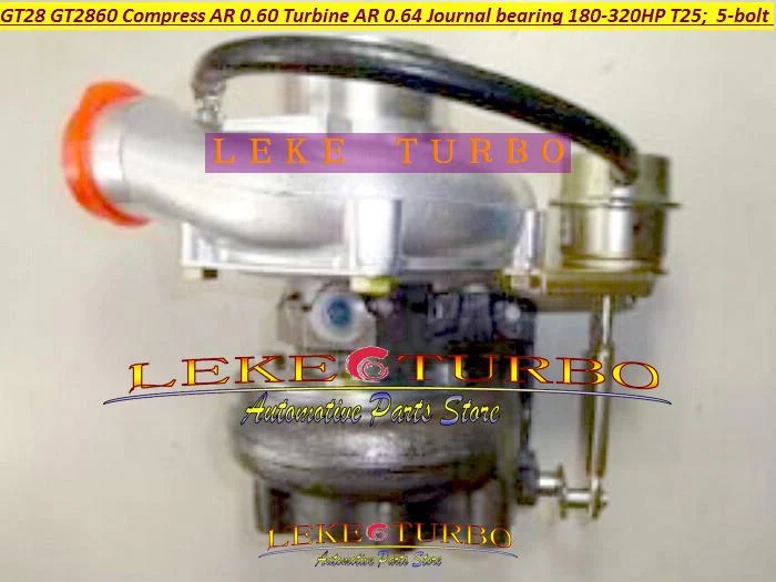 내부 웨이스트게이트 터보 컴프레서, AR 0.60 터빈, AR 0.86 5 볼트 저널 베어링, GT28 GT28-5 GT28 GT2860, T25 플랜지, 180-320HP