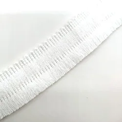 1Yards White Lace Ribbon Tassel Fringe Cotton Ethnic Lace Trim Ribbon Sewing Latin Dress Stage Garment Curtain Decorative Diy