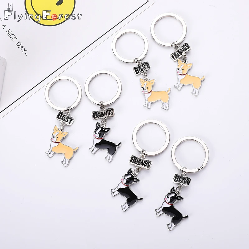 Keychain Chihuahua Dog Keychain Fashion Luxury Brand High Quality Car Keychain Best Friend Gift  Animal Men Jewelry