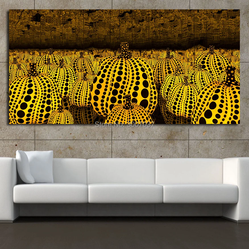 Yayoi Kusama Eternal Love I have for the Pumpkins 100% Hand Painted Oil Painting On Canvas wall Painting for Home Decor No Frame