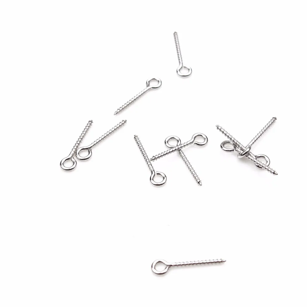 100pcs/lot 4*19mm Metal Nine Shape Hooks Eyelets Screw For Diy Jewelry Making Accessories