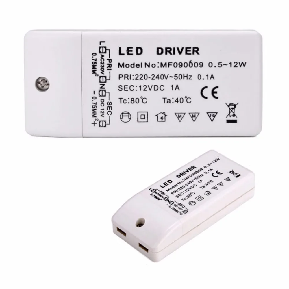 Trasformatore Driver LED 50w 30w 18w 12w 6w DC 12V uscita 0.8A 1A 2A alimentatore adattatore di alimentazione per lampada Led striscia Led Downlight