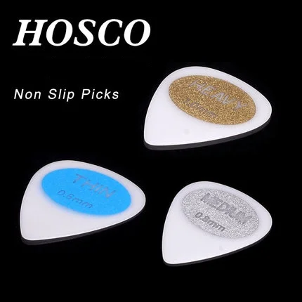 HOSCO 6SPM/H/T antideslizante Pick Plectrum mediador para guitarra acústica y eléctrica, calibre 0,6/0,8/1,0mm, hecho en Japón