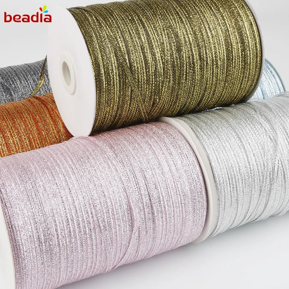 20 Yards 4mm Width Glitter Ribbon Gift Packing Belt For DIY Wedding Party Christmas Embellishment Ribbon Sewing Accessories