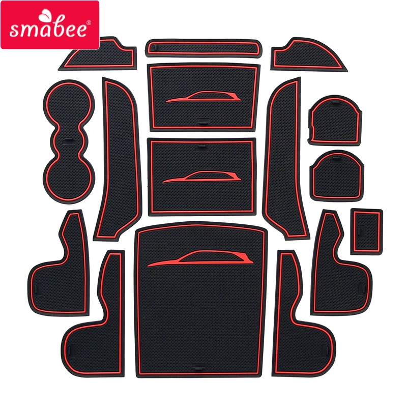 smabee Gate slot pad Non-slip mats For KIA Sorento 2015 2016 2017 2018 2019 Sorento Prime UM Interior door pad Cup Holders