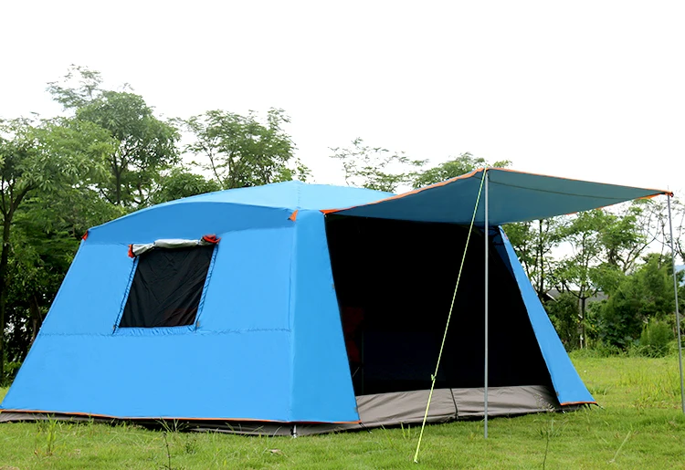 5-8 person double layer waterproof ultralarge family party large camping tent outdoor sun shelter