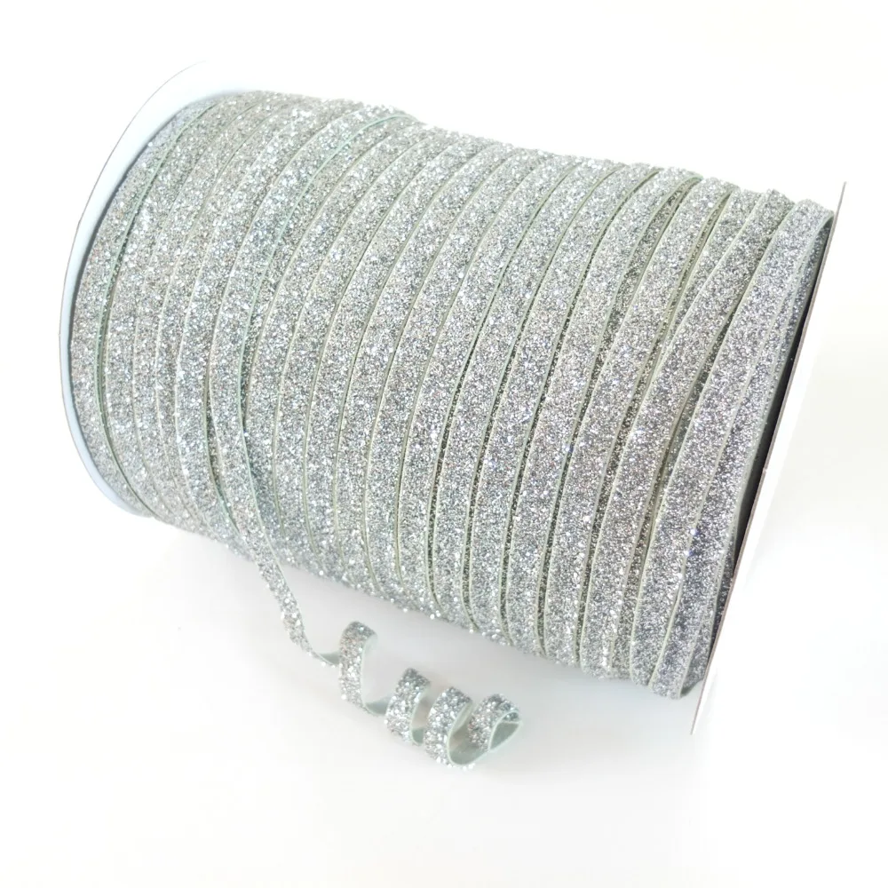 5 Yards Glitter Elastic Bands 3/8 inch FOE Sewing Elastic Fabric DIY Garment Accessories 9 MM Hair Elastic Headband Hair Bows