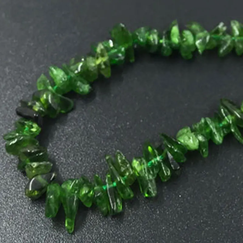 3-5x6-9mm Green Diopside Beads Natural Freeform Chips Beads For Jewelry Making Beads Bracelets 32\'\' Needlework DIY Beads Trinket