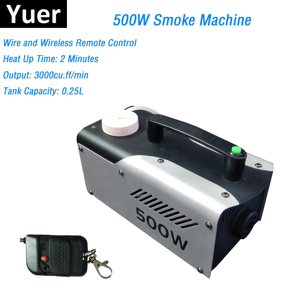 

Portable 500W Fog Machine DMX Smoke Machine Wireless Remote Control/ Wire Control Smoke Ejector LED Dj Party Stage Machines