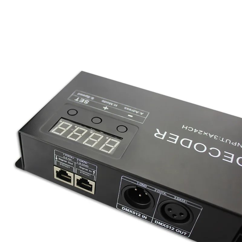 Imagem -04 - Decodificador de Luz Rgb Rgbw Dmx512 Faixa Led Controle Dmx 24 Canais 3a Dimmer Pwm Entrada de Driver 24 Canais Controle Decodificador de Luz