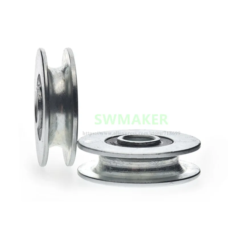 10pcs 10*40*11mm U groove non-standard bearing wheel, galvanized iron, rust-proof iron wheel, 7mm wire rope guide wheel