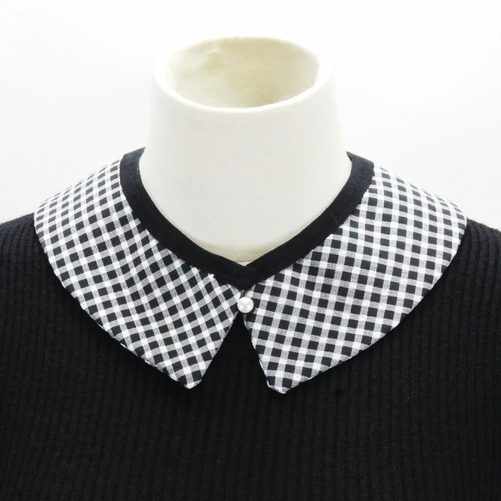 

Jaderic 2018 Winter Women Small Plaid Detachable Small Lapel Shirt Fake Collar Fashion Accessories for Lady Girl Choker Necklace