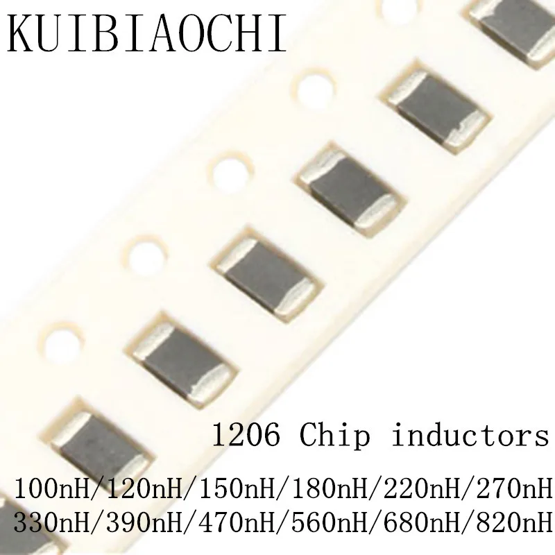 50pcs/lot 1206 SMD chip inductor 3216 100nH 120nH 150nH 180nH 220nH 270nH 330nH 390nH 470nH 560nH 680nH 820nH