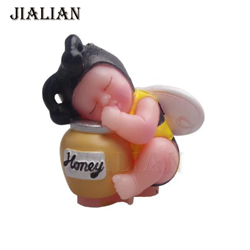 3D Sleeping baby Bee cake decorating tools fondant molds chocolate Candle Moulds soap mold T-0874