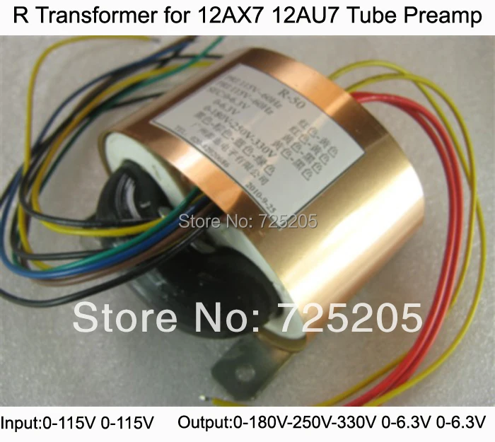 IWISTAO R Transformer 12AX7 12AU7 Tube Preamps Input 0-115V -115V Output 0-180V-250V-330V(120mA)0-6.3V(1A)0-6.3 (1A) 80W