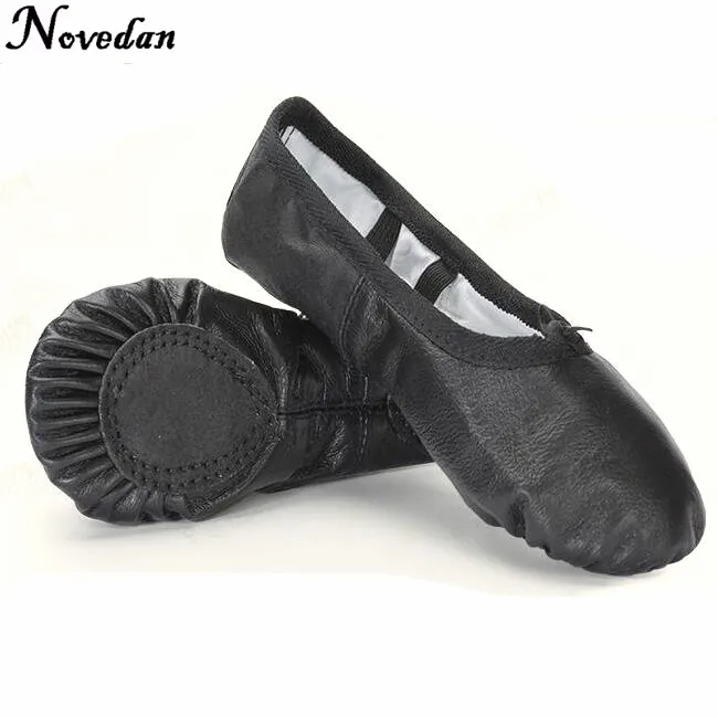 Leather Flat Slippers White Pink Black Salsa Ballet Shoes For Girls Children Woman Yoga Gym Dance Shoes