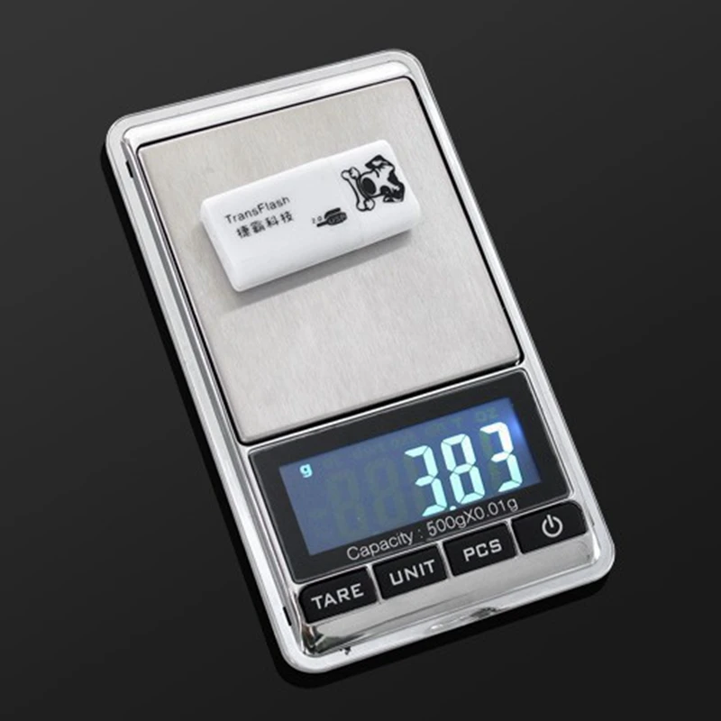 0.01g Digital Pocket Scale 500G 0.1g Precision Jewelry Electronic Scales for Gram Gold Bijoux LCD Weighing Balance 1KG Tare PCS