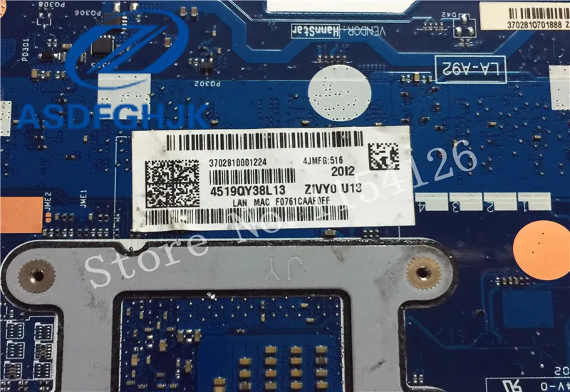 Imagem -04 - Placa-mãe do Portátil Zivy0 La-a921p para Lenovo para Yoga 13 Sr1en I34030u 4gb 100 Teste ok