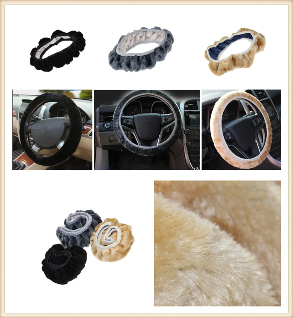 Car steering wheel cover plush super soft handle telescopic for Volkswagen vw Touran 1.4 Fox 1.2 Touareg2 GolfA5 GT