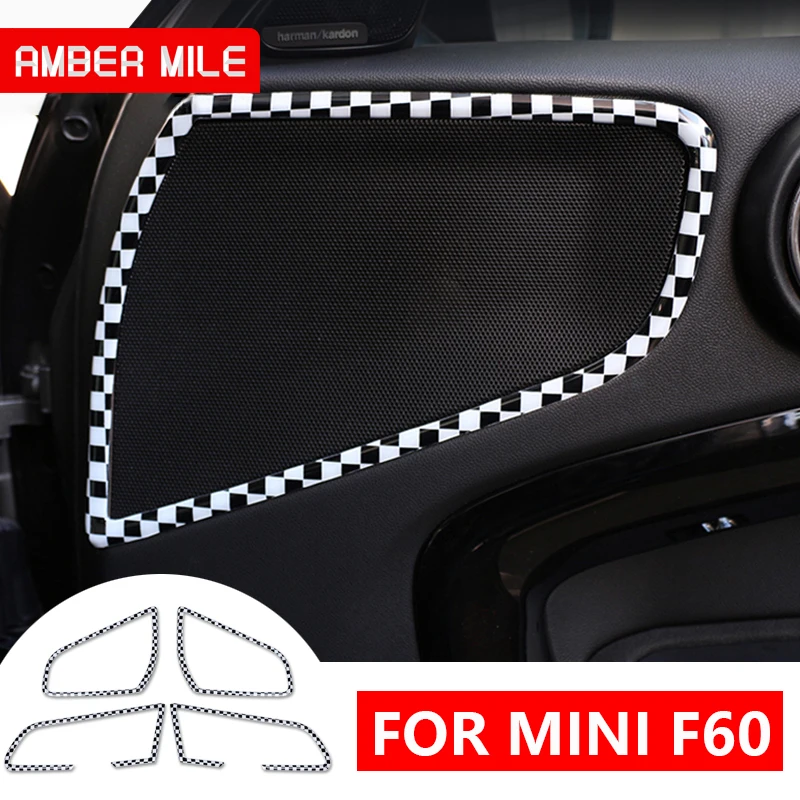 

Внутренняя отделка AMBERMILE для Mini Cooper Countryman F60, дверь, рамка аудиоколонки, аксессуары для полос, Mini F60