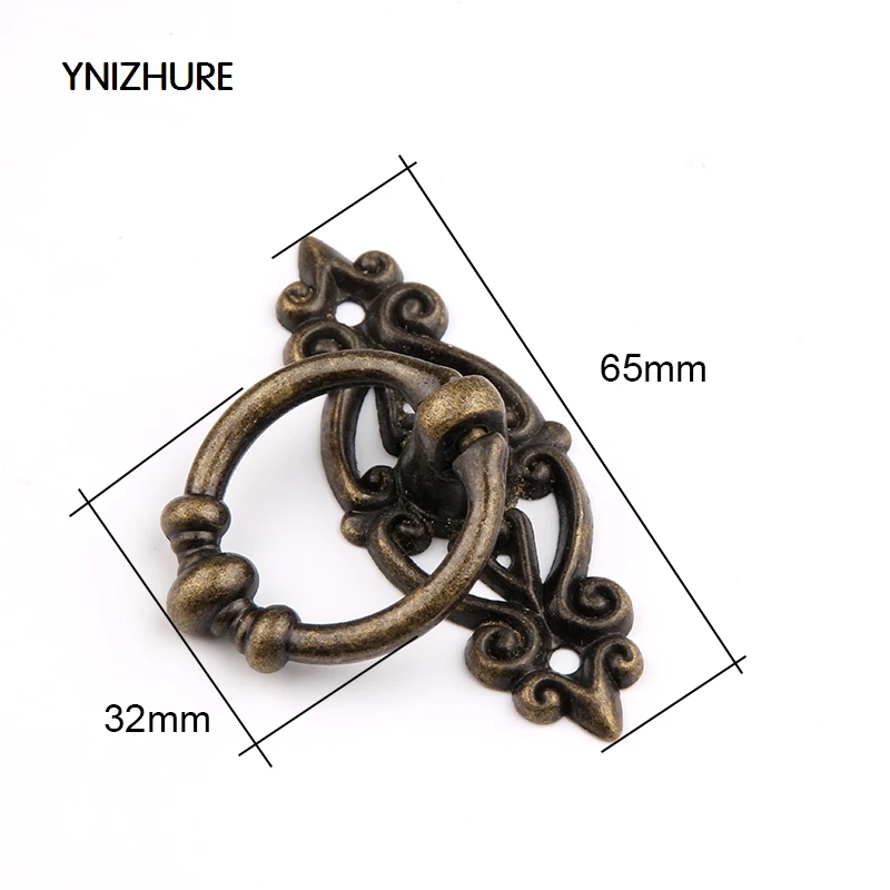 10PCS Antique Furniture Handles Vintage Cabinet Knobs and Handles Kitchen Cupboard Dresser Door Drawer Ring Pull Handles