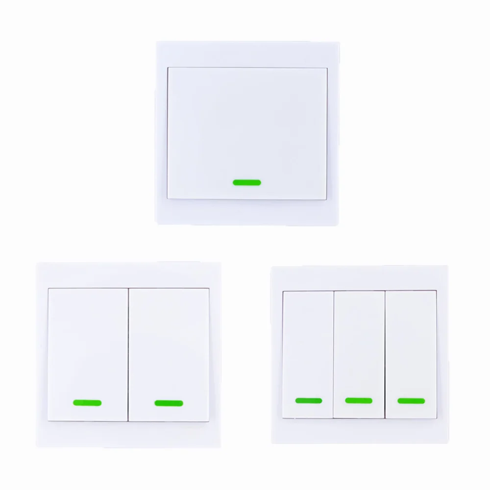 

86 Wall Panel Wireless Remote Transmitter 1 2 3 CH Channel Sticky RF TX Smart Home Living Room Bedroom 315 / 433 MHz