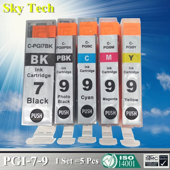 5X Compatible Ink Cartridges For PGI7 PGI9 , PGI-7 PGI-9 For Canon Pixma MX7600 IX7000 Printer