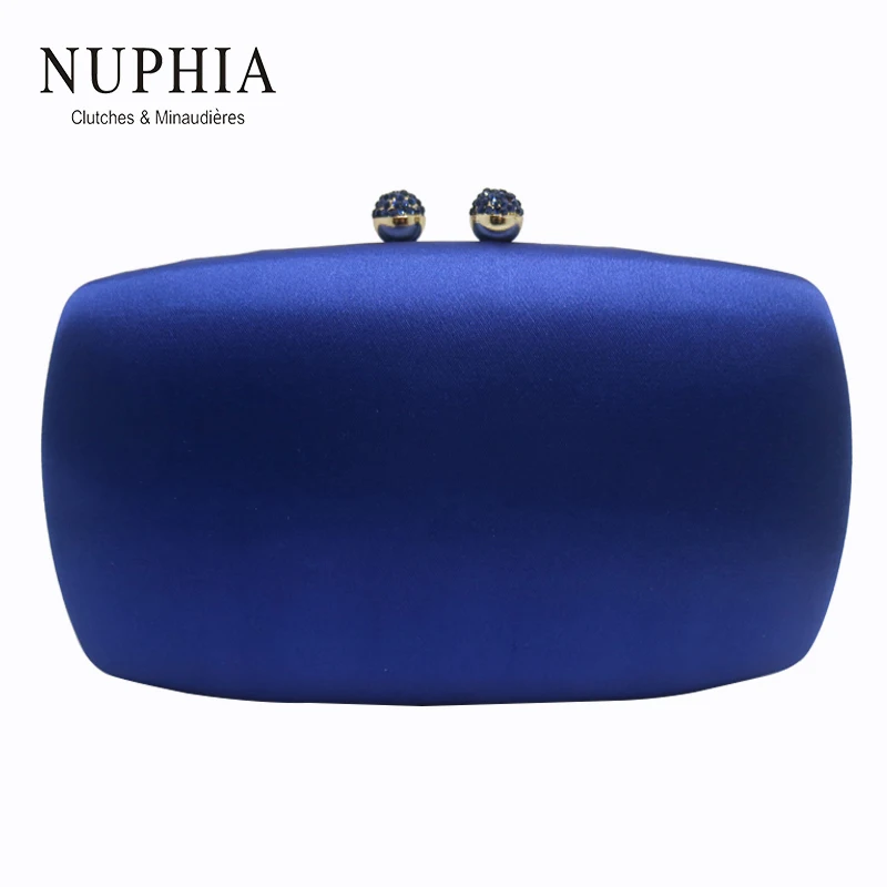 

Nuphia 2018 New Silk Satin Hard Box Clutches Evening Bags for Women Party Prom Evening matching shoes or dress