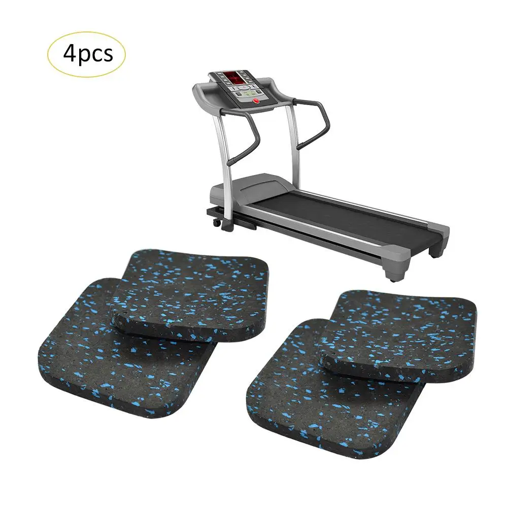 Tappetino per tapis roulant in gomma da 4 pezzi cuscino per isolamento acustico smorzamento addensato attrezzatura per il Fitness domestico