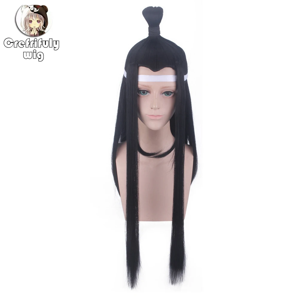 

80cm Ancient Chinese Style Hair Men Warrior long Straight black Cosplay Wig Swordsman Costume Play Wigs