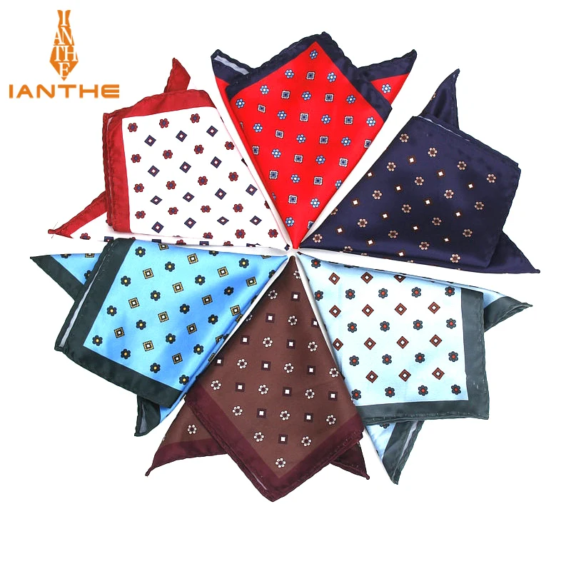 Luxury Men's Handkerchief Vintage Check Pocket Square Soft Hankies Wedding Party Business Hanky Chest Towel Gift 24*24CM