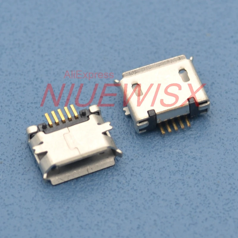 50Pcs Micro USB Type B Female 5Pin SMT Socket Jack Connectors Port PCB Board 5Pins Micro USB Connector Tail Charging socket