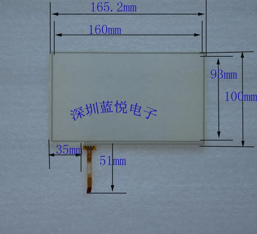 7 inch peripheral 165*100, GPS navigation, touch screen resistor, touch screen, lower left outlet