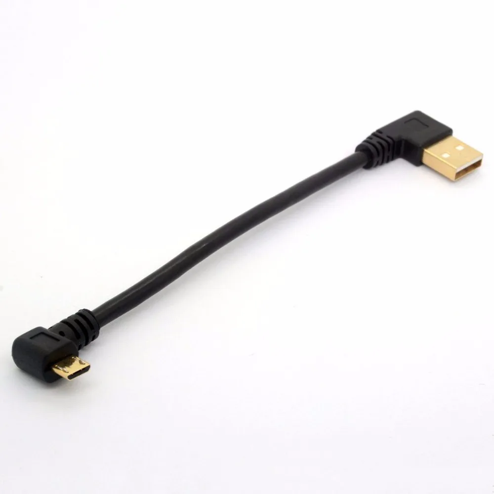 NUOLIANXIN 90 Degree USB 2.0 to Micro USB B Cable Angled Charging Extender Lead 15cm Left