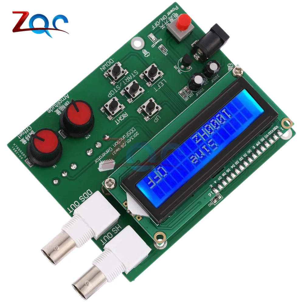 DDS Function Signal Generator Module Sawtooth Triangle Wave Sine Square Sawtooth Wave Kit 1Hz-65534Hz DC 7V-9V LCD Display