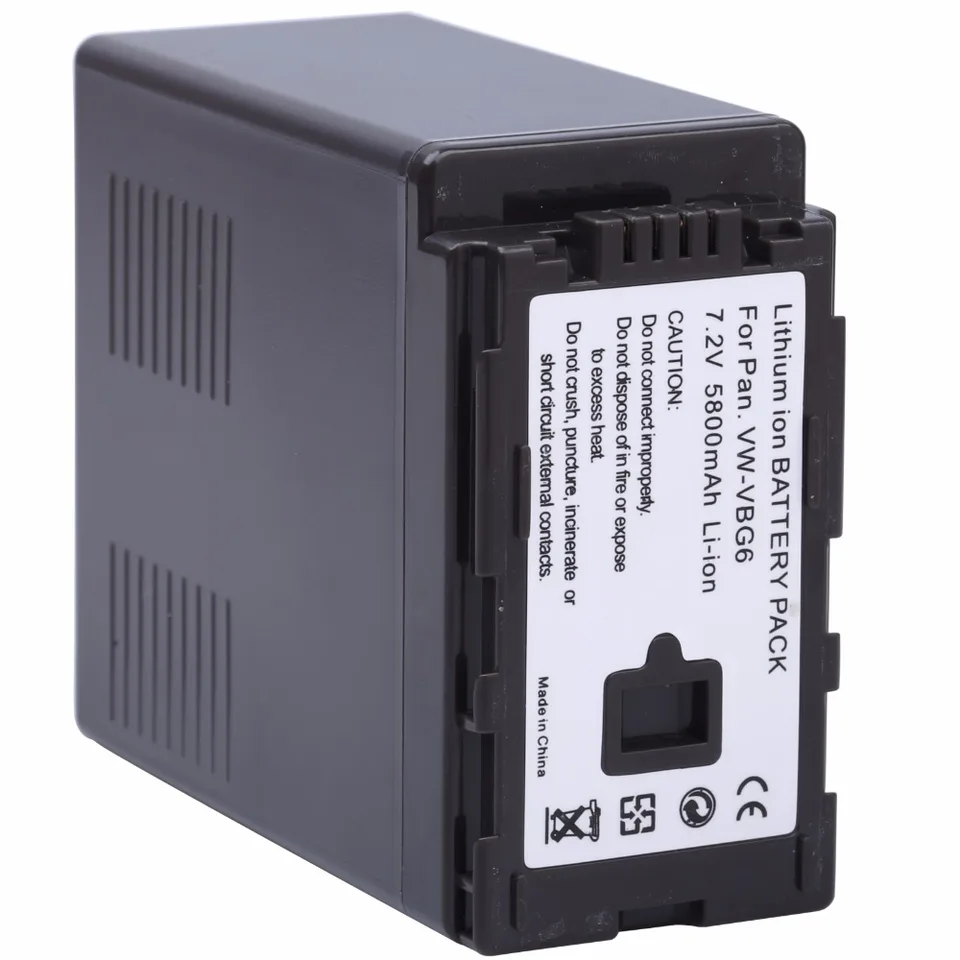1PCS Brand New 7.4V 5800mAh VW-VBG6 VW VBG6 Camera Battery +