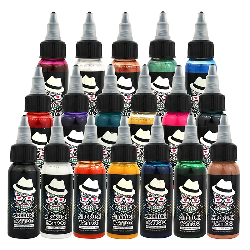 OPHIR Body Paint Inks Airbrush Temporary Tattoo Pigment 30ML/Bottle 18 Color Common Ink Pigments for Choosing_ TA053