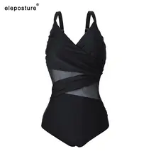 Women One Piece Mesh Swimsuit Plus Size #3