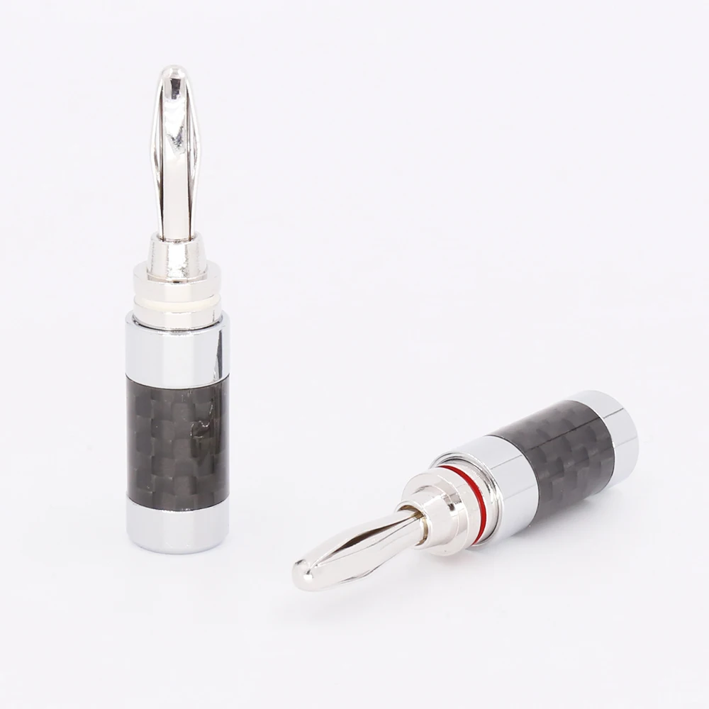 

8pcs Hifi Banana Jack High Quality Carbon Fiber Rhodium Plated Speaker Cable Banana Plug
