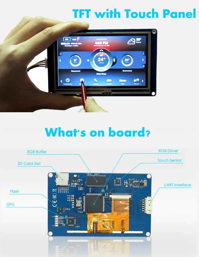 Nextion Enhanced 3.5 HMI Touch Display, NX4832K035 - Electronics Nextion Enhanced 3.5 HMI Touch Display, NX4832K035 - Electronics