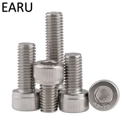 

304 Stainless Steel DIN912 Standard Hexagon Hex Socket Cup Cap Head Screws Bolt Hardware Fasterner M4*4/5/6/8/10/12/14-70mm