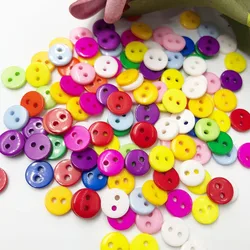 100pcs New 8mm 2 holes Plastic Button / Sewing lots Mix PT12