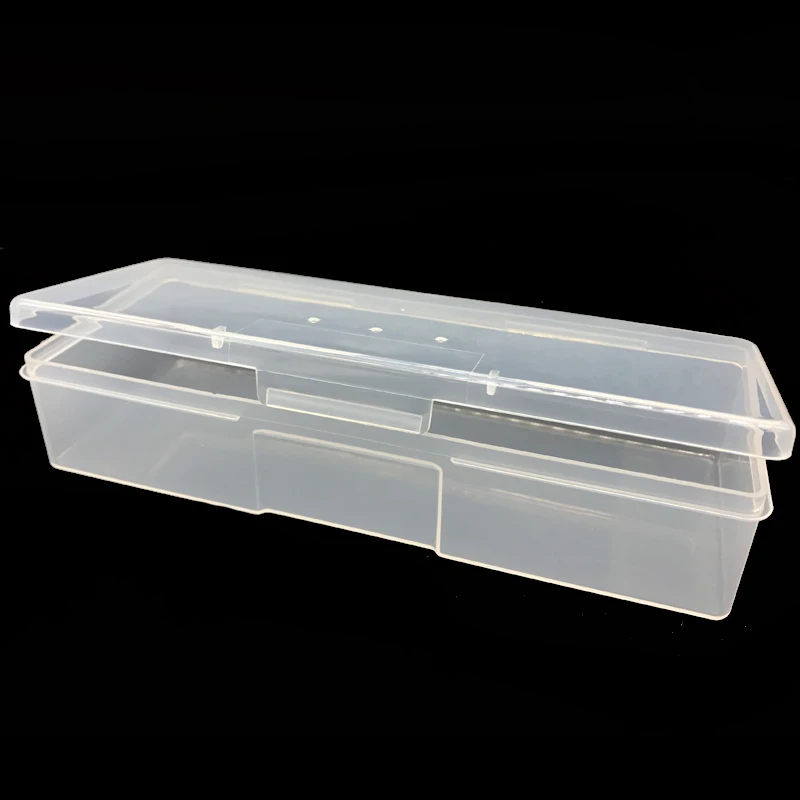 1 Piece Clear Empty Nail Art Storage Box Drill Bit Holder Container Nail Accessory Display Case Organizer Manicure Makeup Tool