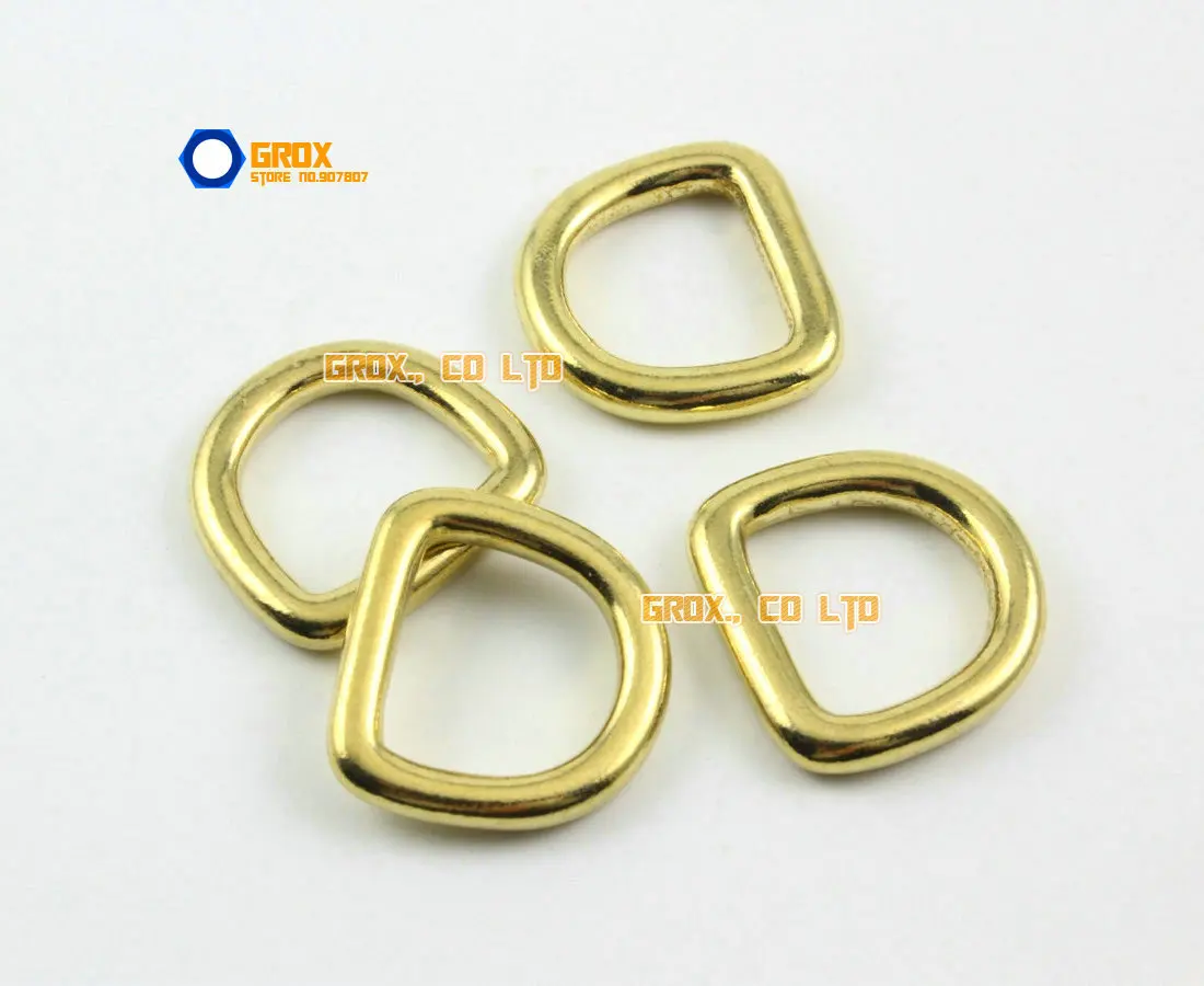 

12 шт. 16 мм твердое Латунное D-образное кольцо для сумочки, сумки, ремешок Dee Ring