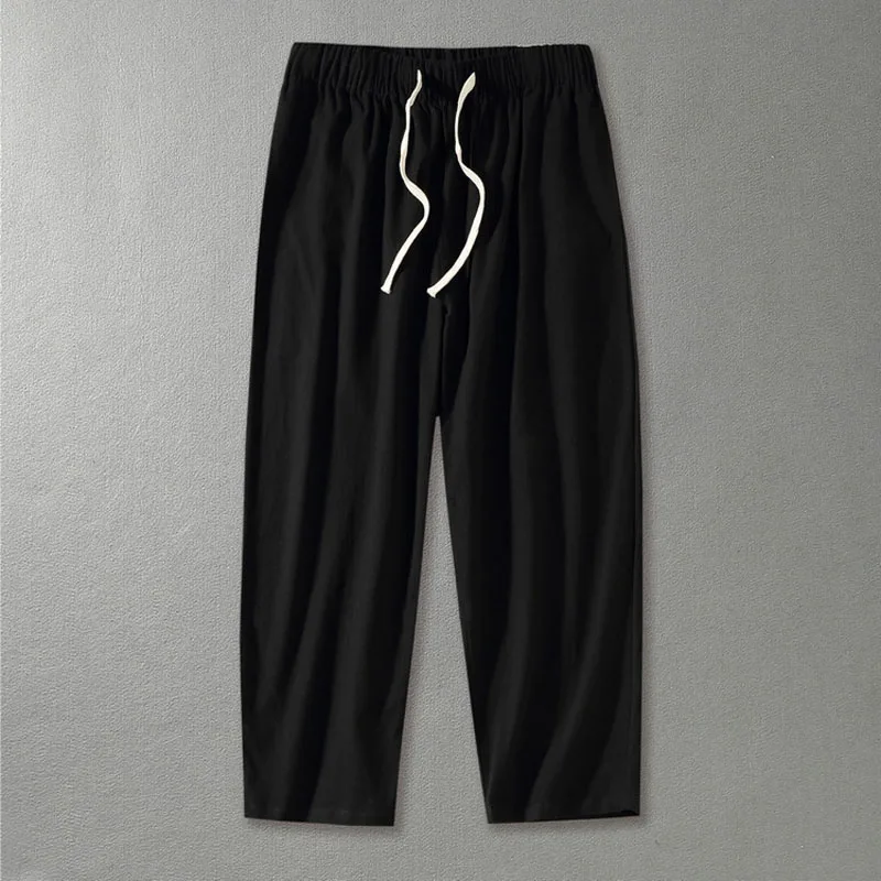 Summer Men Pants 12XL 11XL 10XL 9XL 8XL 7XL  Waist 170cm Cotton Plus Size Ankle-length Pants