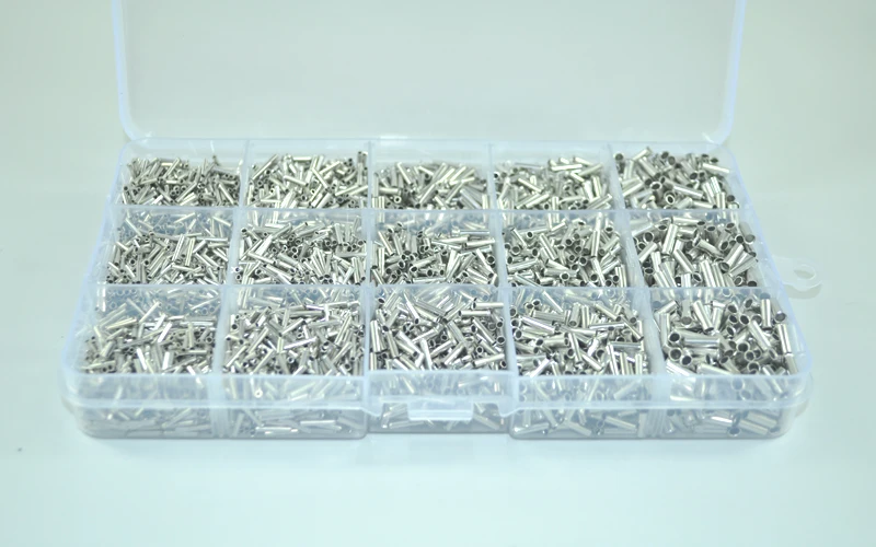 5400pcs/lot Mixed 5 Models Bared Bootlace Ferrule Kit 0.5-2.5mm Non Insulated Electrical Crimp  Conector