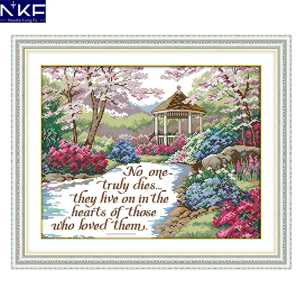 NKF True Love Lasts Forever Stamped Cross Stitch Kit 11CT14CT DIY Needlework Embroidery Chinese Cross Stitch Sets for Home Decor