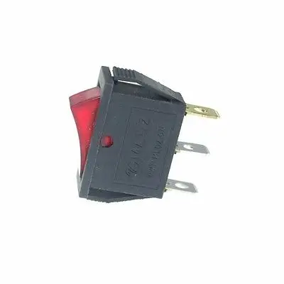 Interruptor rocker para barco o/f, 5x15a, vac/20a, 125vac, 3 terminais, luz vermelha neon