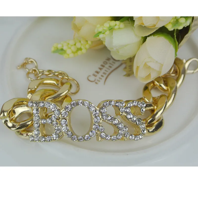 Heeda Bracelets for Women 2019 New Steampunk Alloy Boss Letter Bangle Fashion Kpop Mothers Day Gifts Hot-selling Joker Pulseras