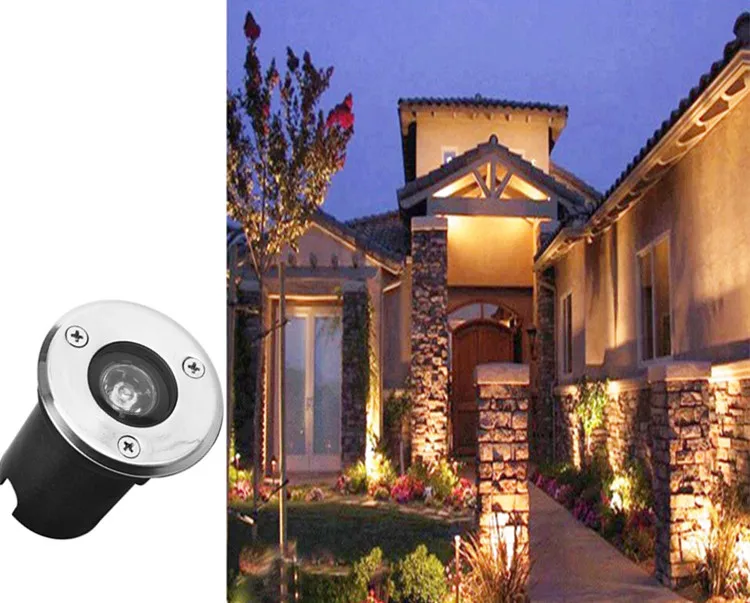 1W 12V 110V 220V LED Underground Light Recessed Floor Lamp Outdoor Garden Buried Yard Landscape Inground Lighting